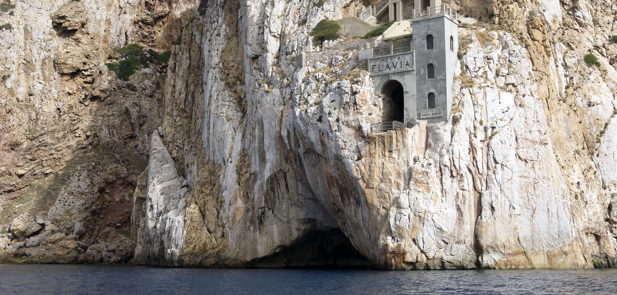 Sardinia: Porto Flavia mine entrance viewed from the sea (photo by Nicola Mascia)